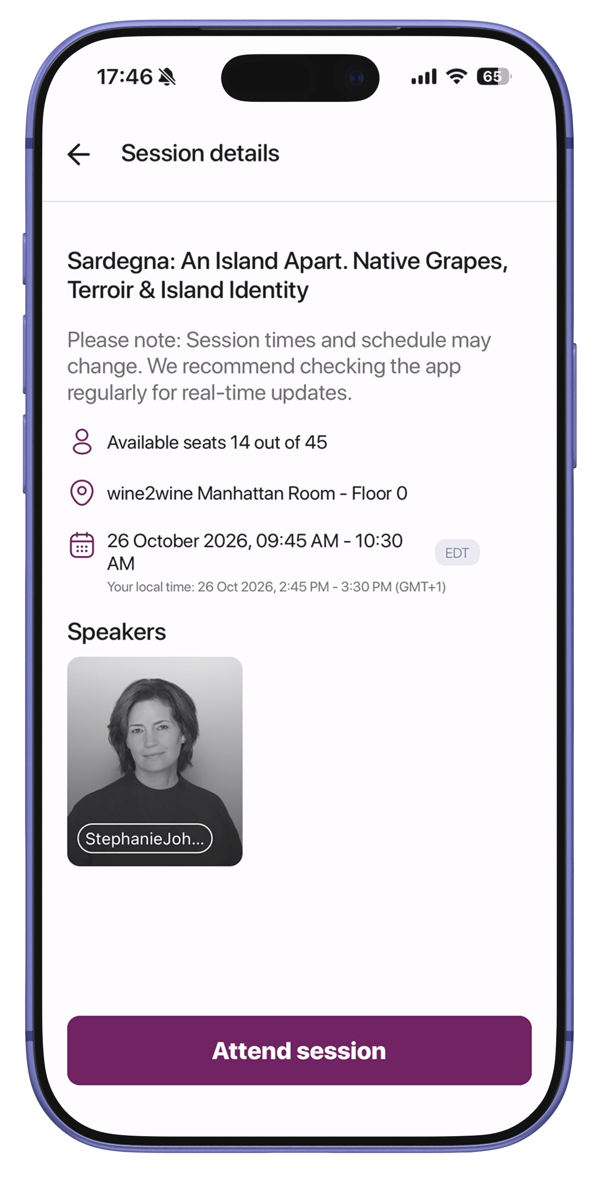 Mockup Dettagli Sessione App Vinitaly.USA