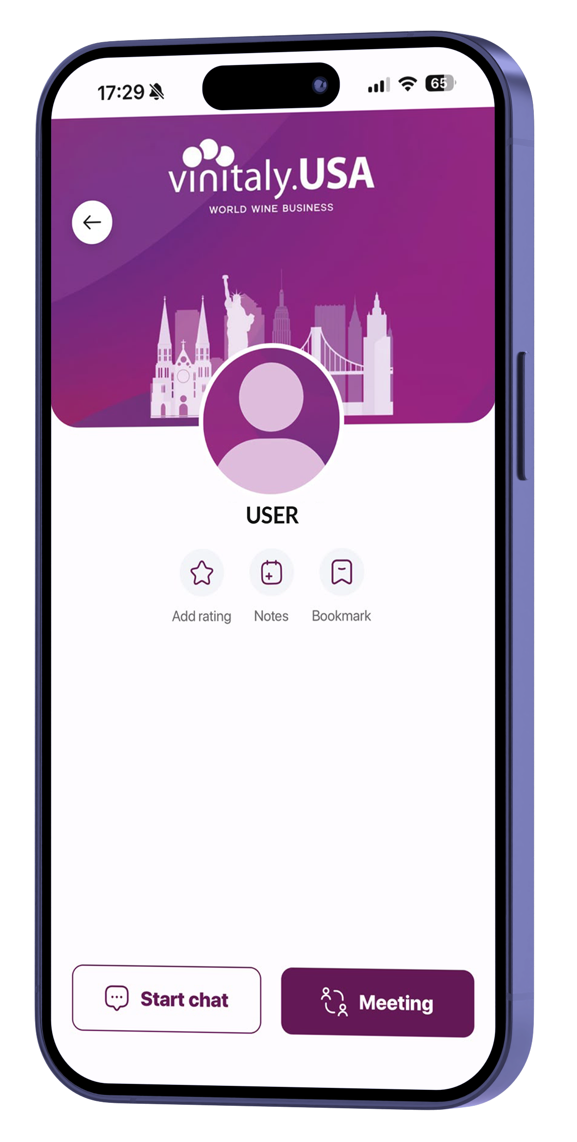 Vinitaly.USA App My Agenda Mockup